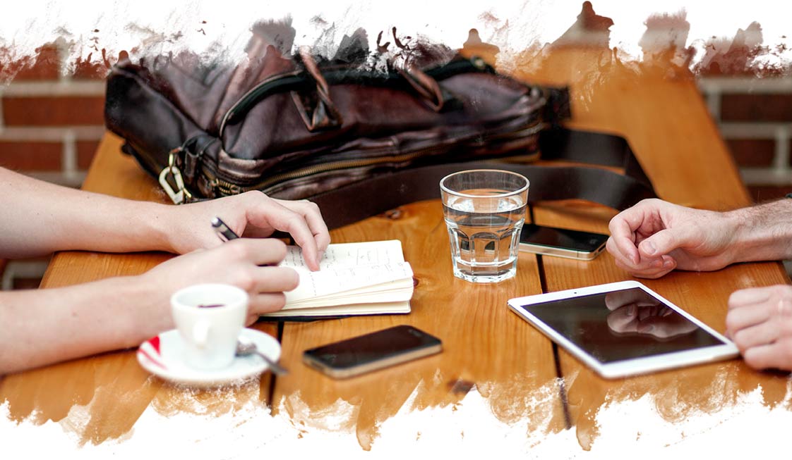 Writing inn a cafe with a friend